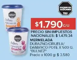 Carrefour Mermelada bulnez durazno/ciruela/ damasco pote oferta