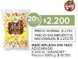 Carrefour Grandiet maíz inflado sin tacc azucarado oferta