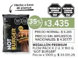 Carrefour Not burger medallón premium flow pack oferta