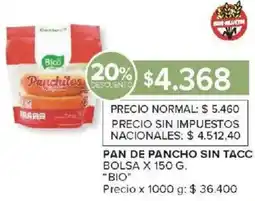 Carrefour Bio pan de pancho sin tacc bolsa oferta