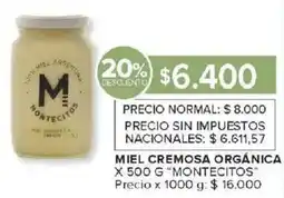 Carrefour Montecitos miel cremosa orgánica oferta