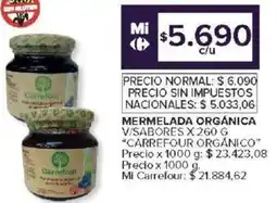 Carrefour Carrefour orgánico mermelada orgánica v/sabores oferta