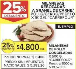 Carrefour Carrefour milanesas de pollo congeladas oferta