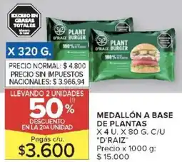 Carrefour D'raiz medallón a base de plantas oferta