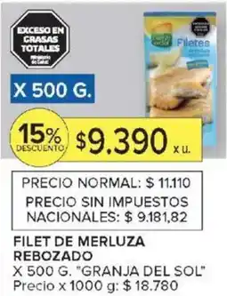 Carrefour Granja del sol filet de merluza rebozado oferta