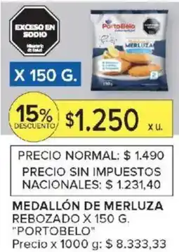 Carrefour Portobelo medallón de merluza rebozado oferta