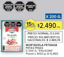 Carrefour Paladini mortadela feteada fetas finas oferta