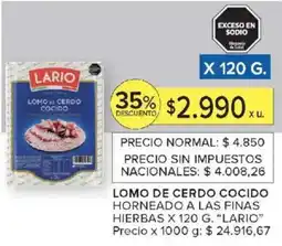 Carrefour Lario lomo de cerdo cocido horneado a las finas hierbas oferta