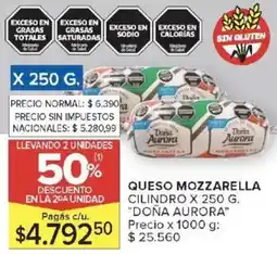 Carrefour Doña aurora queso mozzarella cilindro oferta