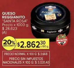 Carrefour Santa rosa queso reggianito oferta