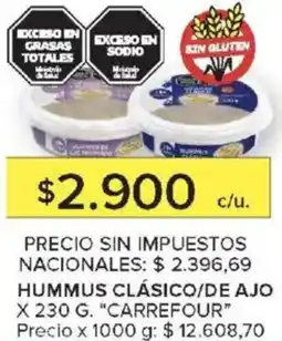 Carrefour Carrefour hummus clásico/de ajo oferta