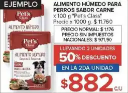 Carrefour Pet's class alimento húmedo para perros sabor carne oferta