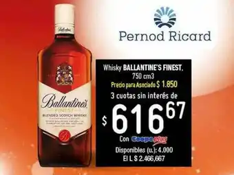 Cooperativa Obrera Whisky Ballantine's Finest Pernod Ricard oferta