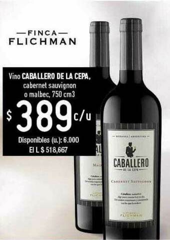 Cooperativa Obrera Vino Caballero De La Cepa Cabernet Sauvignon O Malbec oferta