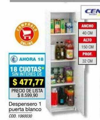 Rio Shop Deco Despensero 1 Puerta Blanco oferta
