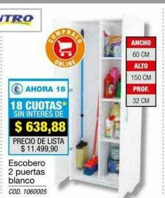 Rio Shop Deco Escobero 2 Puertas Blanco oferta