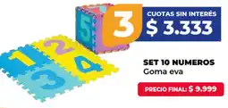 Supermayorista Vital Set 10 numeros goma eva oferta