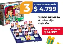 Supermayorista Vital Juego de mesa a quien elijo viaje oferta