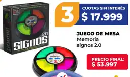 Supermayorista Vital Juego de mesa memoria signos 2.0 oferta