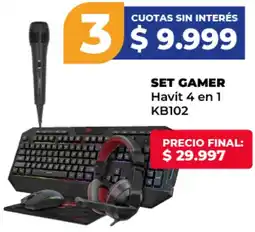 Supermayorista Vital Set gamer havit 4 en 1 KB102 oferta