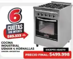 Supermayorista Vital Cocina industrial usman 4 hornallas oferta