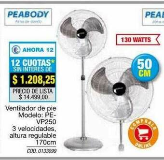 Rio Shop Deco Ventilador De Pie Peabody oferta