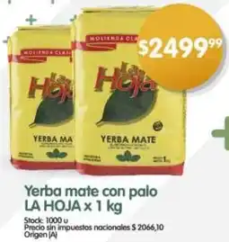 Supermercados Buenos Días La hoja yerba mate con palo oferta