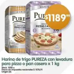 Supermercados Buenos Días Pureza harina de trigo con levadura para pizza o pan casero oferta
