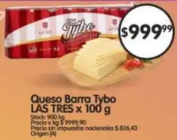 Supermercados Buenos Días Las tres queso barra tybo oferta
