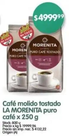 Supermercados Buenos Días La morenita café molido tostado puro café oferta
