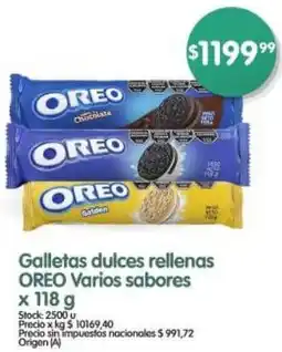 Supermercados Buenos Días Oreo galletas dulces rellenas varios sabores oferta