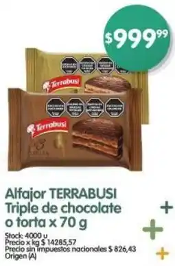 Supermercados Buenos Días Terrabusi alfajor triple de chocolate o forta oferta