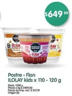 Supermercados Buenos Días Ilolay postre - flan kids oferta