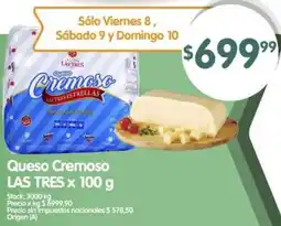 Supermercados Buenos Días Las tres queso cremoso oferta