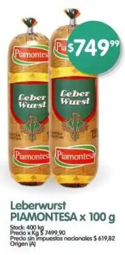 Supermercados Buenos Días Piamontesa leberwurst oferta