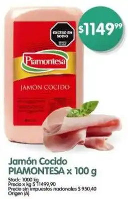 Supermercados Buenos Días Piamontesa jamón cocido oferta