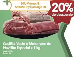 Supermercados Buenos Días Novillito especial costilla, vacío o matambre de oferta