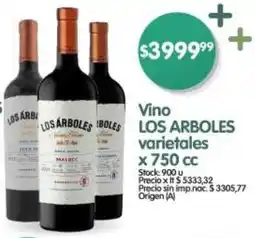 Supermercados Buenos Días Los arboles vino varietales oferta