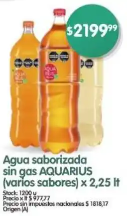 Supermercados Buenos Días Aquarius agua saborizada sin gas oferta