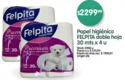Supermercados Buenos Días Felpita papel higiénico doble hoja oferta