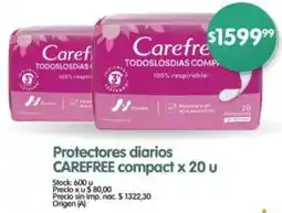 Supermercados Buenos Días Carefree protectores diarios compact oferta
