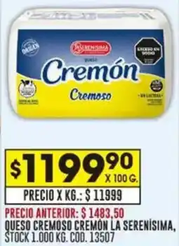 Coto La serenísima queso cremoso cremón oferta