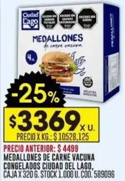 Coto Medallones de carne vacuna congelados ciudad del lago oferta