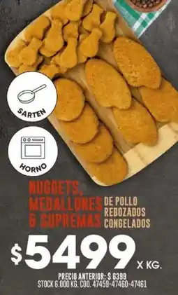 Coto Nuggets medallone & supremas de pollo rebozados congelados oferta