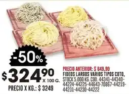 Coto Fideos largos varios tipos coto oferta