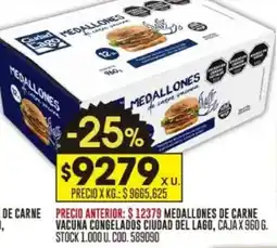Coto Medallones de carne vacuna congelados ciudad del lago oferta
