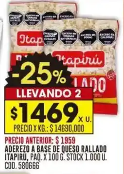 Coto Aderezo a base de queso rallado itapirú oferta