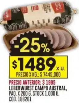 Coto Leberwurst campo austral oferta