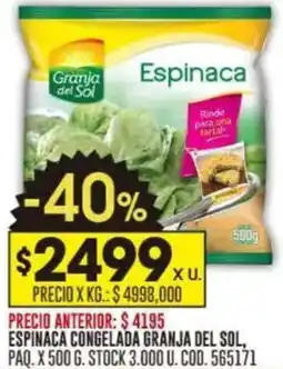Coto Espinaca congelada granja del sol oferta
