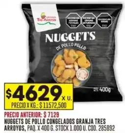 Coto Nuggets de pollo congelados granja tres arroyos oferta